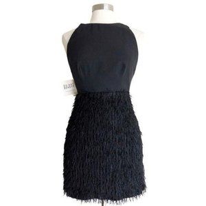 Fame and Partners Black Fringed Cocktail Dress 6
